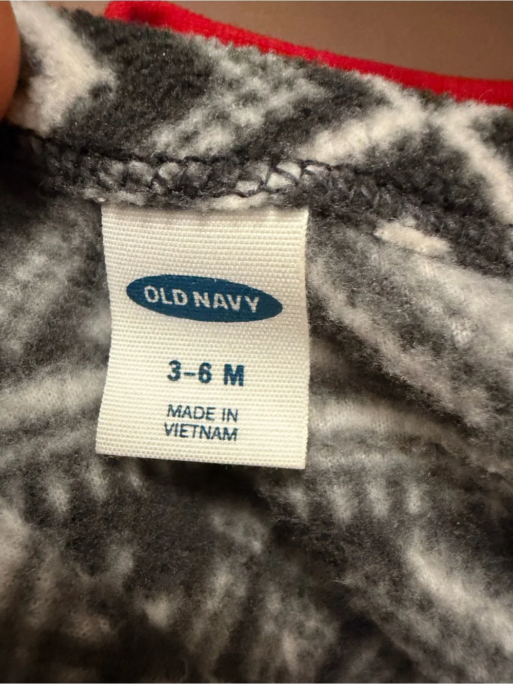 Old Navy Red and Black Buffalo Plaid Fleece Baby One-Piece